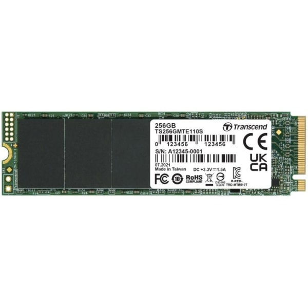 Transcend PCIe M.2 SSD Gen3 x4 NVMe 256Gb (R1600/W1000)