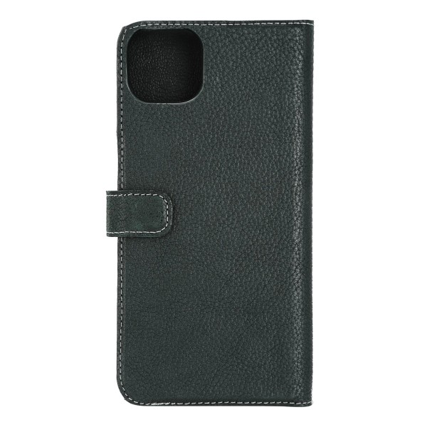 Essentials iPhone 14 Plus Leather wallet,detachable,Green Grön