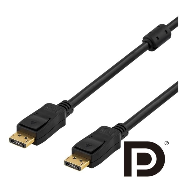 DELTACO PRIME DisplayPort-näyttökaapeli, Ultra HD 60Hz, 2m, must