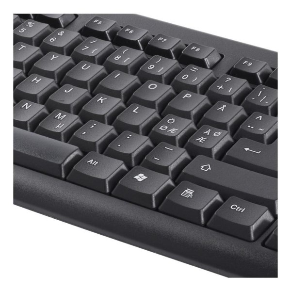 DELTACO tastatur, nordisk layout, USB, sort