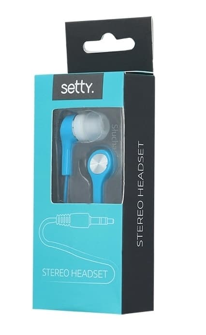 Setty hörlurar, in-ear, 3,5mm, Blå Blå