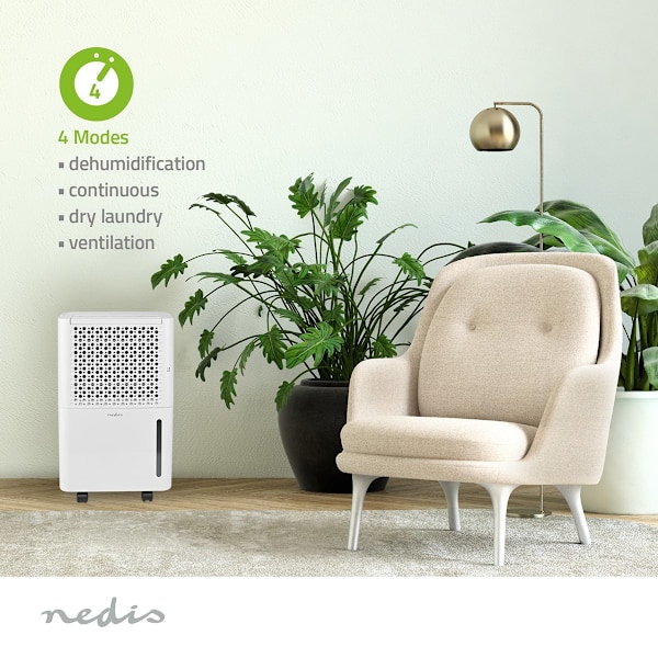 Nedis Affugter | 10 l/Dag | Affugtning / Automatisk / Tørt vasketøj / Ventilation | Ja | 100 m³/h