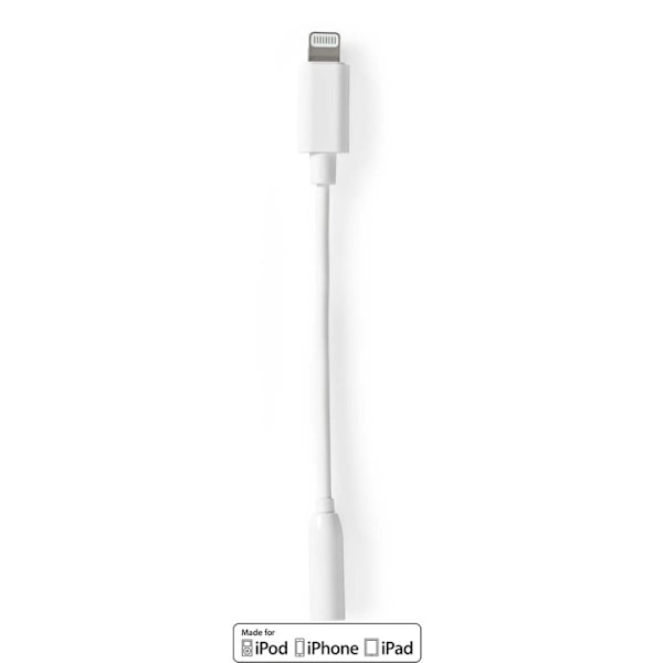 Nedis Lightning Sovitin | Apple Lightning 8-Pin | 3.5 mm naaras | Niklattu | 0.10 m | Pyöreä | PVC