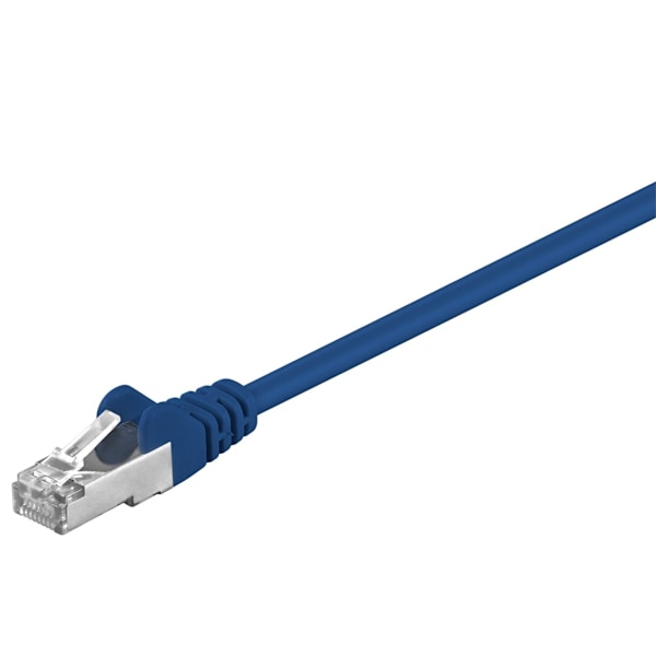 Goobay Patchkabel CAT 5e, F/UTP, blå, 10 m kopparklädd aluminiumtråd (CCA)