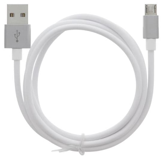 Kaapeli USB-A - MicroUSB 2.4A, 1m, valkoinen