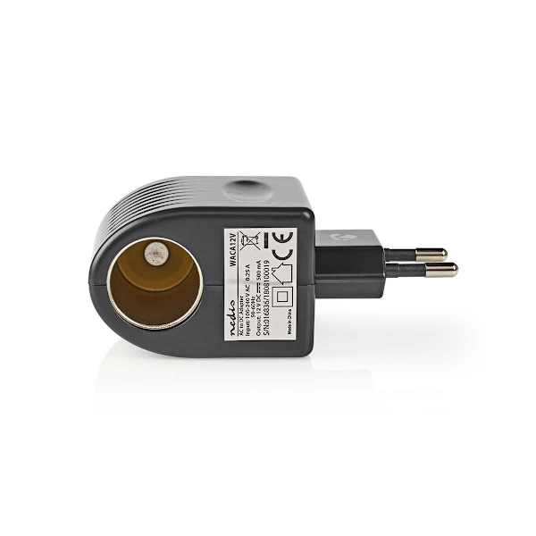 Nedis Virtapistoke Adapteri | Euro/Tyyppi C (CEE 7/16) | 100 - 240 V AC 50/60 Hz | 12 V DC | 6 W | Verkkovirtakäyttöinen | 0.3 A | Musta | Muovi