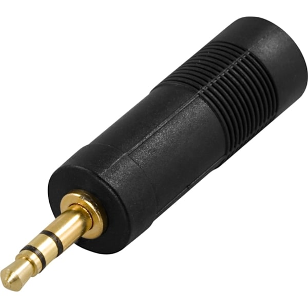 DELTACO teleadapter 6,3mm hun - 3,5mm stereo han