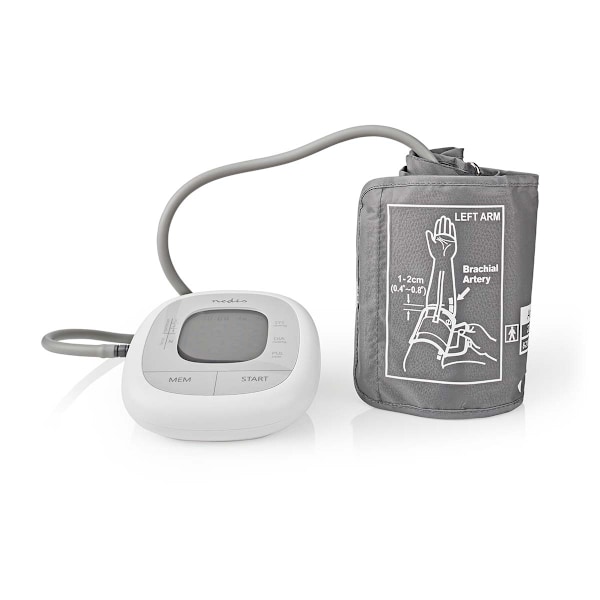 Nedis Blodtryksmåler | Arm | Baggrunds belyst LCD Display | 22 - 42 cm | Hukommelsespladser: 60 | Hvid