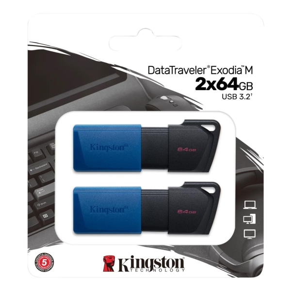 kingston DataTraveler Exodia M USB-minne, 64GB, 2-pack