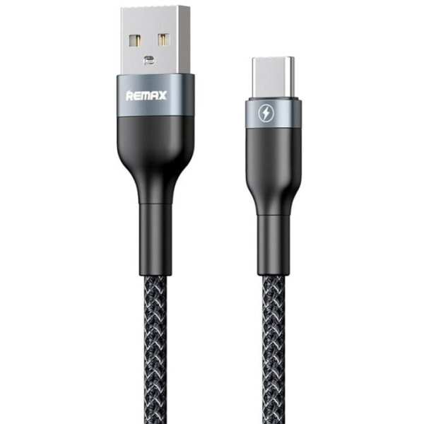 Remax Flätad USB-A till USB C-kabel 2.4A, 1m