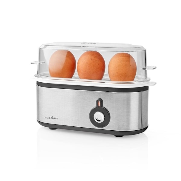 Nedis äggkokare | 3 ägg | Mätglaset | Aluminium / Svart