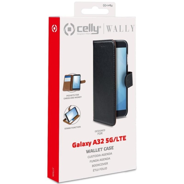 Celly Wallet Case Galaxy A32 5G / A3 Svart