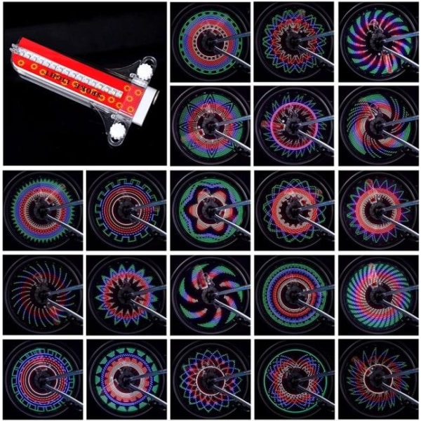 Cykelhjulsbelysning med 32 mønstre