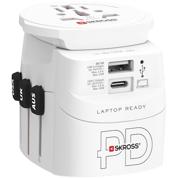SKROSS PRO Light USB AC45PD World 1xUSB-C PD + 1 x USB-A 45W
