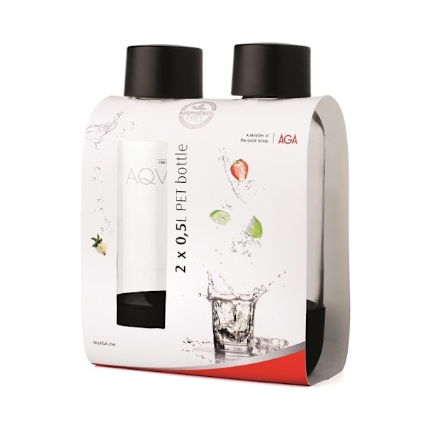AGA AQVIA "on-the-go" 0,5L, PET-flaska, 2-pack (Svart)