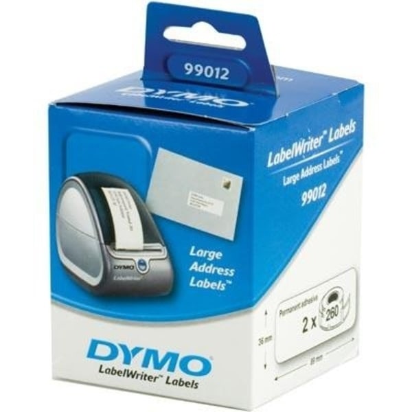 DYMO LabelWriter hvide adresse etiketter, 89x36 mm, 2-pack(520 stk.)