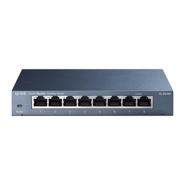 TP-LINK TL-SG108 Ohanterad Gigabit Ethernet (10/100/1000) Svart