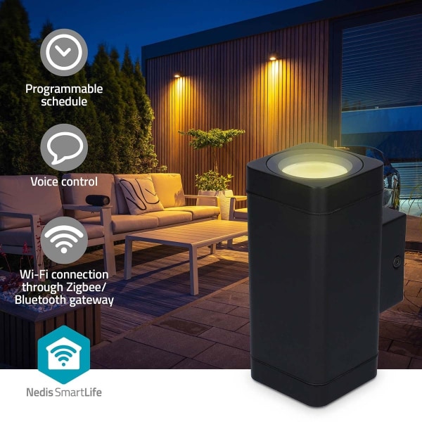 Nedis Smartlife Outdoor Light | 760 lm | Bluetooth® | 8.5 W | Lämpimästä kylmään valkoiseen | 2700 - 6500 K | ABS-Muovi | Android™ / IOS