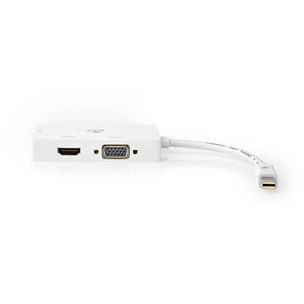 Nedis DisplayPort-sovitin | Mini DisplayPort Uros | DVI-D 24+1-Pin Naaras / HDMI™ Ulostulo / VGA Naaras | 4K@60Hz | Niklattu | Vaihdettava | 0.20 m |
