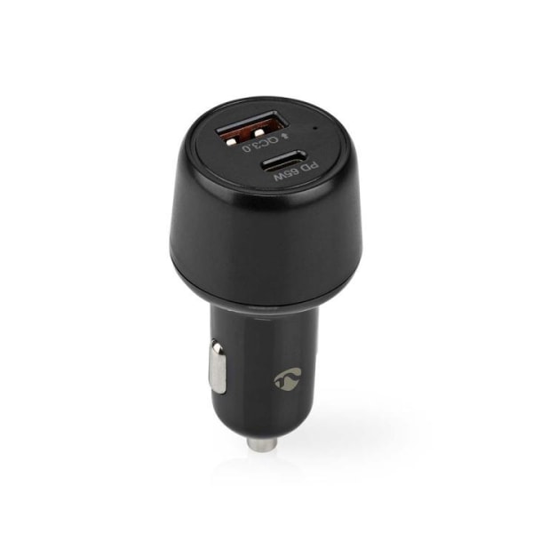 Nedis Billaddare | 65 W | 2.0 / 3.0 / 3.25 A | Antal utgångar: 2 | Port typ: USB-A / USB-C™ | Automatiskt val av Spänning