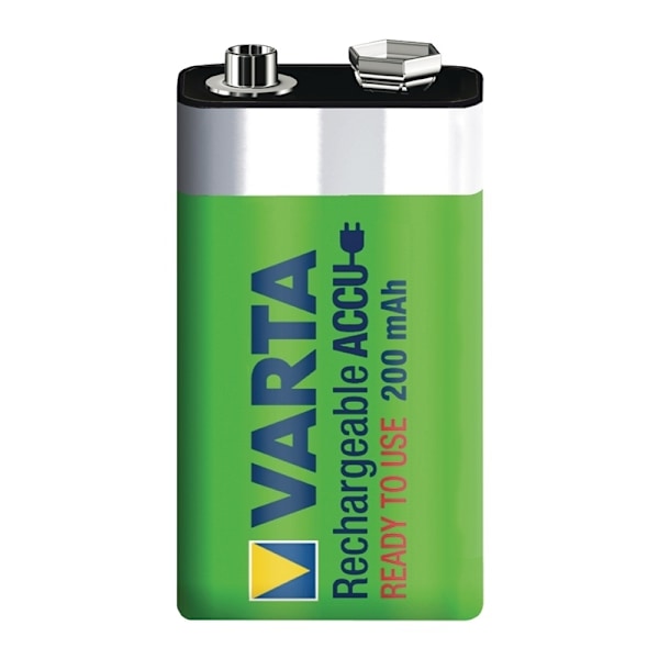 Varta Ladattava Ni-MH-Akku E | 9 V DC | 200 mAh | Esiladattu | 1 - Läpipainopakkaus | 6HR61 | Keltainen / Vihreä