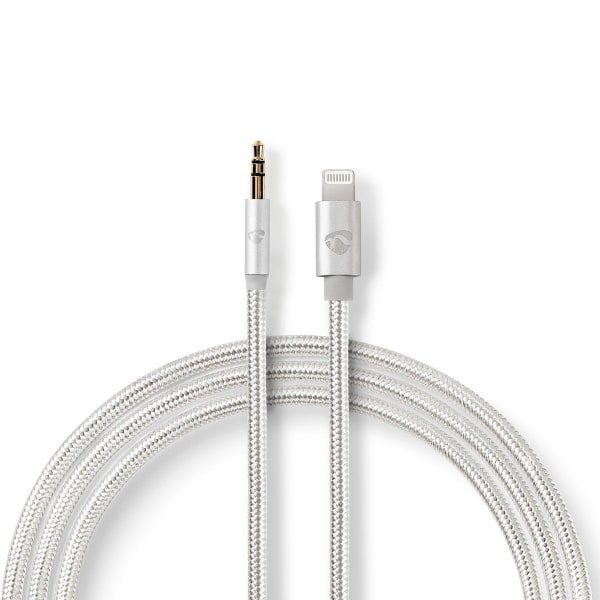 Nedis Lightning Adapter | Apple Lightning, 8-stifts | 3.5 mm Hane | Guldplaterad | 1.00 m | Rund | Nylon