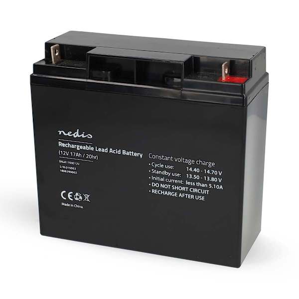 Nedis Uppladdningsbart blybatteri | Bly-syra | Uppladdningsbara | 12 V | 17000 mAh