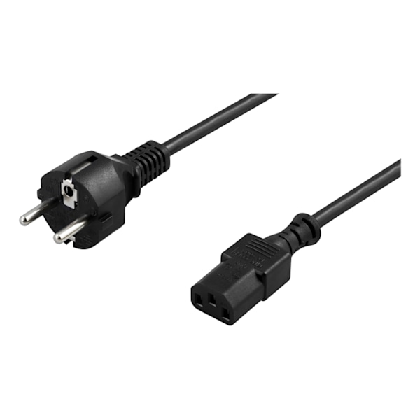 DELTACO grounded power cable, CEE 7/7 to IEC 60320 C13, 10m, black
