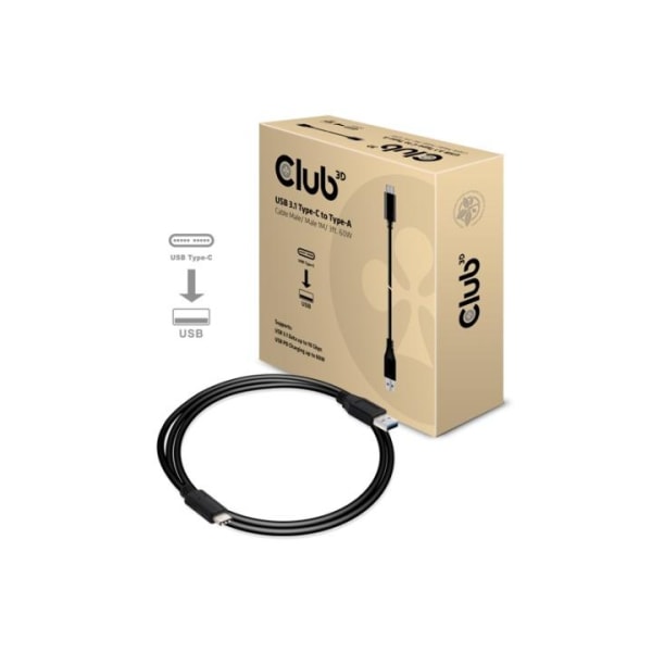 CLUB3D USB Type-C til Type-A-kabel han/han 1 meter 60 watt