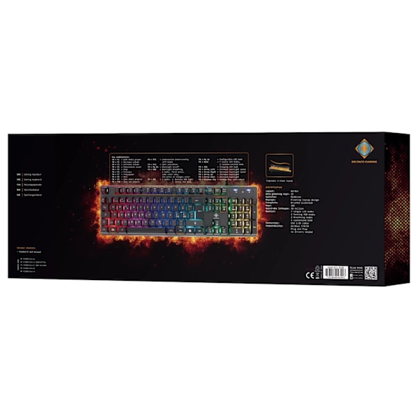 DELTACO GAMING DK220 tangentbord, membranbrytare, nordisk, RGB