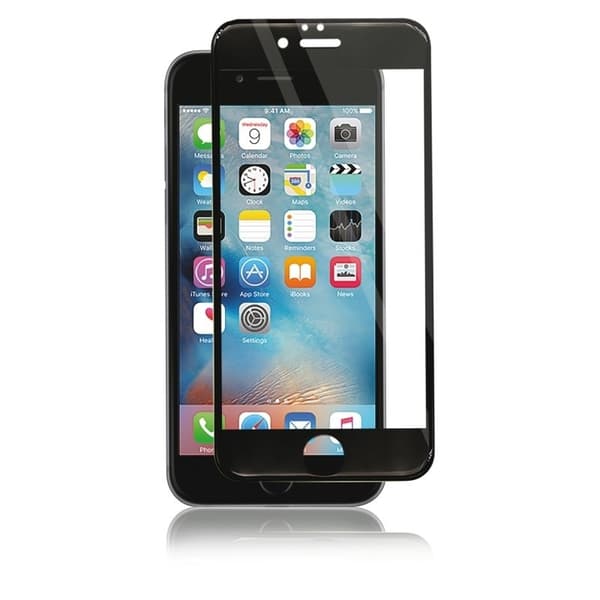 Panzer iPhone 6S/6 Plus, kaareva silikaattilasi, musta Transparent