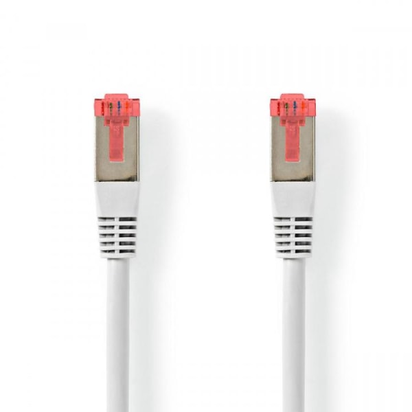 Cat 6 kabel RJ45 han, S/FTP, PVC, Hvid, 1 m