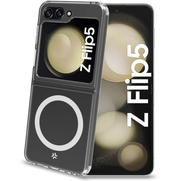 Celly Gelskinmag magneettinen TPU-suojus Galaxy Z Flip 5 läpinäkyvä Transparent