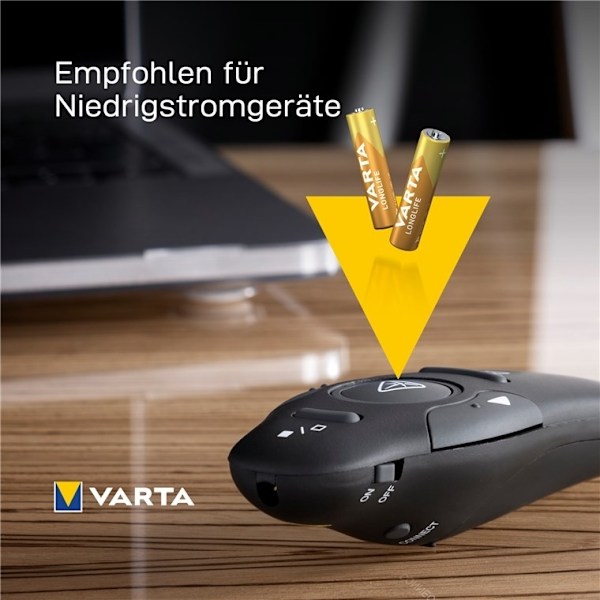 Varta LR03/AAA (Micro) (4103) batteri, 12 stk. æske alkaline mangan batteri, 1,5 V