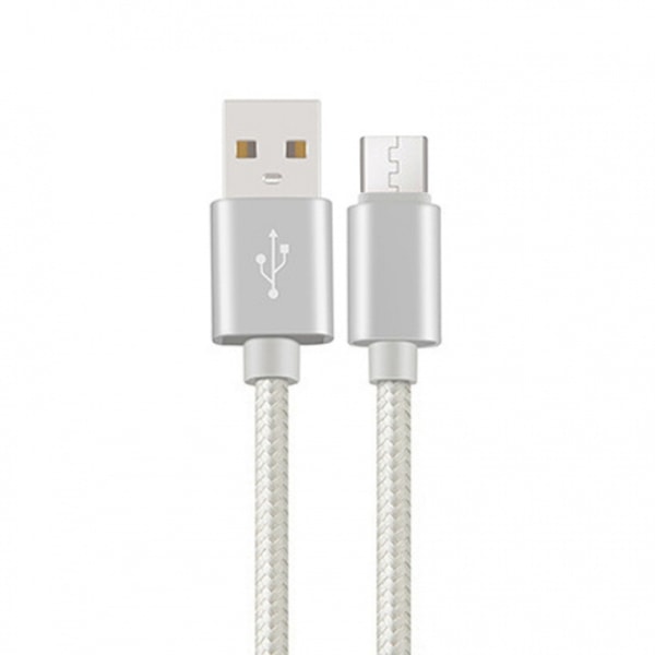 Kort micro-usb till USB-laddare 20 cm, Silver