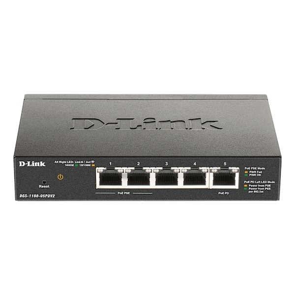 D-Link 5-Port Gigabit PoE Smart Managed Switch with 1 PD port