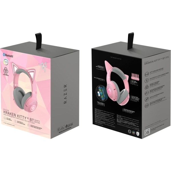 Razer Kraken Kitty V2 Bluetooth-pelikuulokkeet, vaaleanpunainen