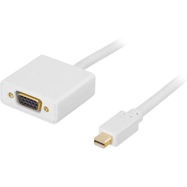 DELTACO mini DisplayPort till VGA(HD15) kabel, ha-ho, 1m, vit (D