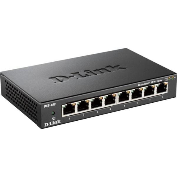 D-Link Gigabit Ethernet -kytkin,  8x10/100/1000Mbps, metallia, m