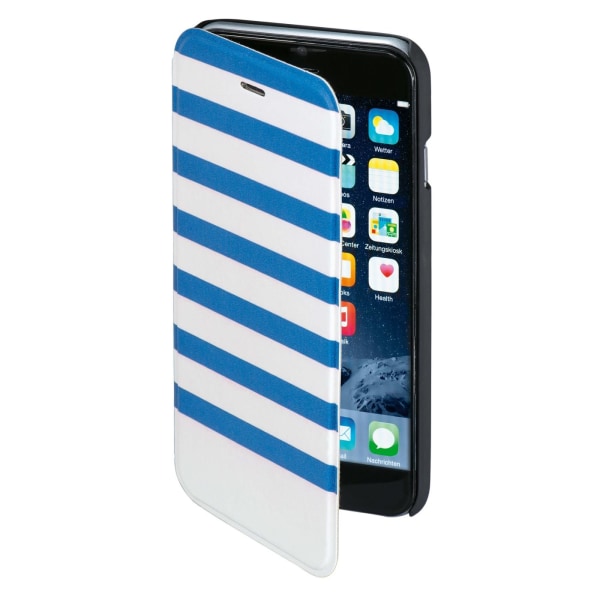 HAMA Mobil Wallet DesignLine iPhone 6/6S Stripe Blå/Hvid Vit