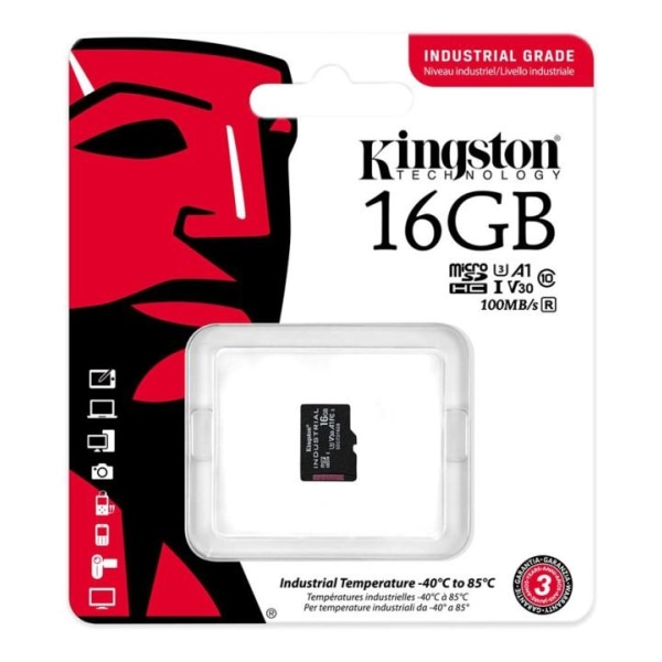 Kingston 16GB microSDHC Industrial C10 A1 pSLC Card w/o Adapter