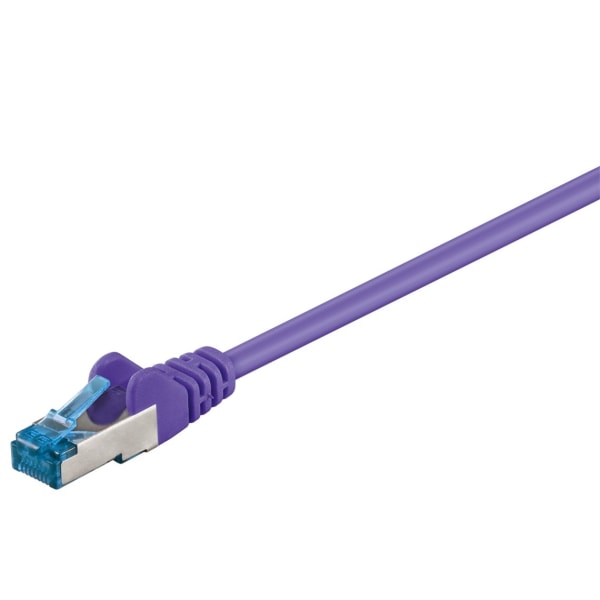 Goobay Patchkabel CAT 6A, S/FTP (PiMF), violett, 1,5 m opparledare (CU), halogenfri kabelhölje (LSZH)