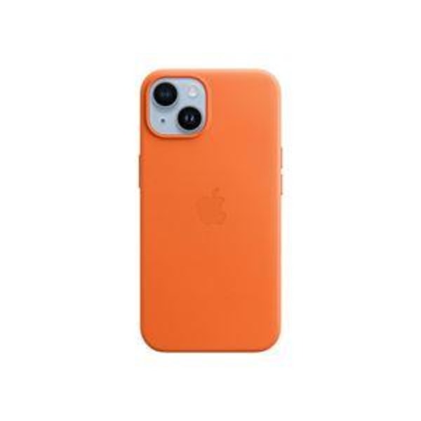 Apple iPhone 14 Leather Case with MagSafe - Orange Orange