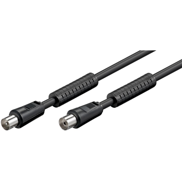 Goobay Antennkabel med ferrit (80 dB), dubbelskärmad koaxial-plugg > koaxial-plugg (helt skärmad)