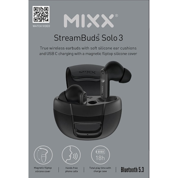 MIXX Høretelefoner In-Ear TWS Solo 3 Sort Svart