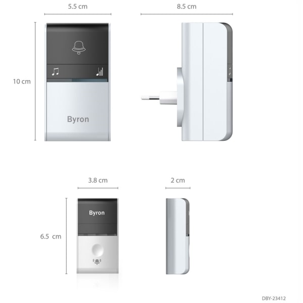 Byron Trådlös dörrklocka utan batter