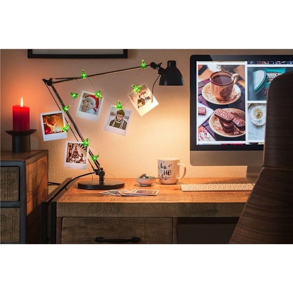 Goobay 10 LED fotoklipp ljusslinga "Julgran" med timerfunktion, varmvitt (3000 K), batteridrift