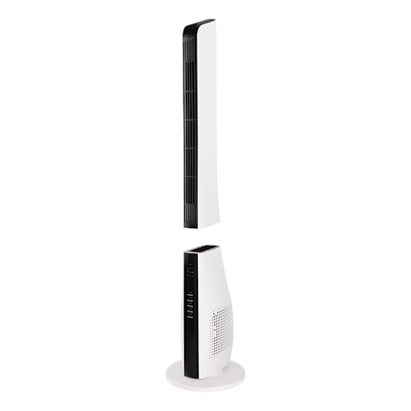 NORDIC HOME 2-i-1 Tornfläkt med luftcirkulator, 3 hastigheter, 40W, timer, vit