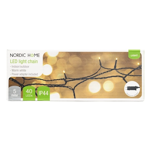 NORDIC HOME LED-Ljusslinga, inomhus/utomhusbruk, 5 m