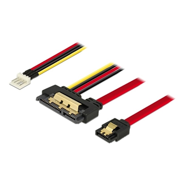 Delock Cable SATA 6 Gb/s 7 pin receptacle + Floppy 4 pin power male >